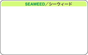                     SEAWEED／シーウィード

　　　　　